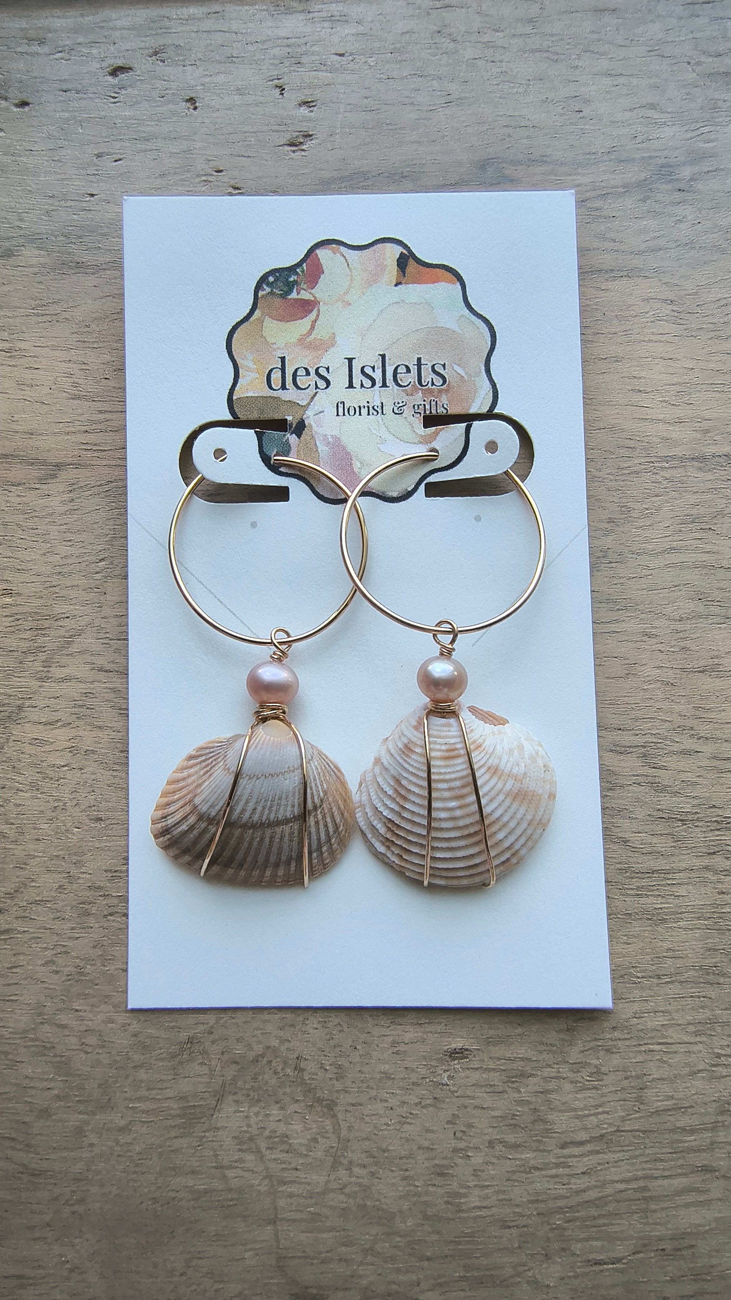 Gold Hoop Shell Earrings