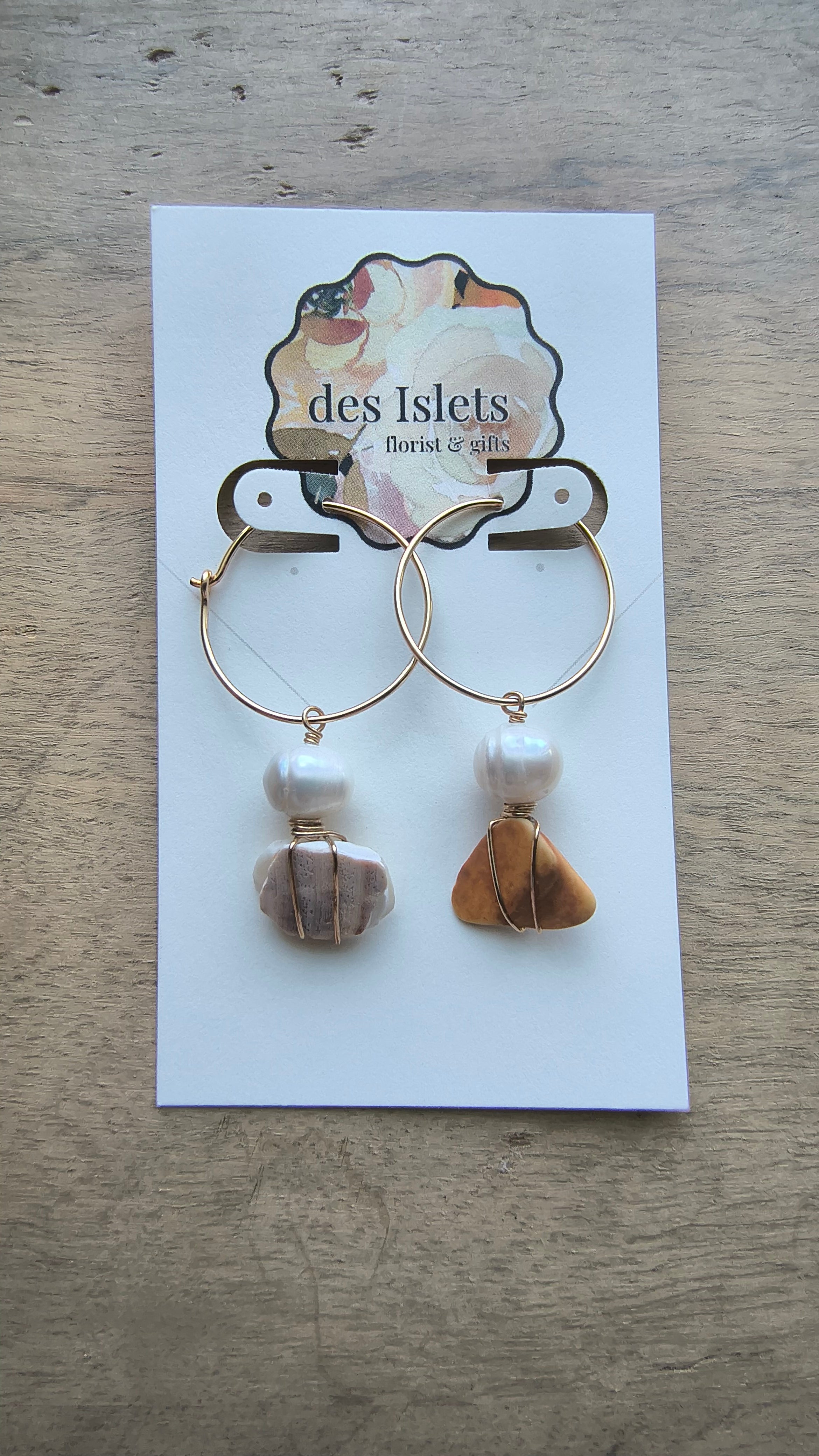 Gold Hoop Shell Earrings