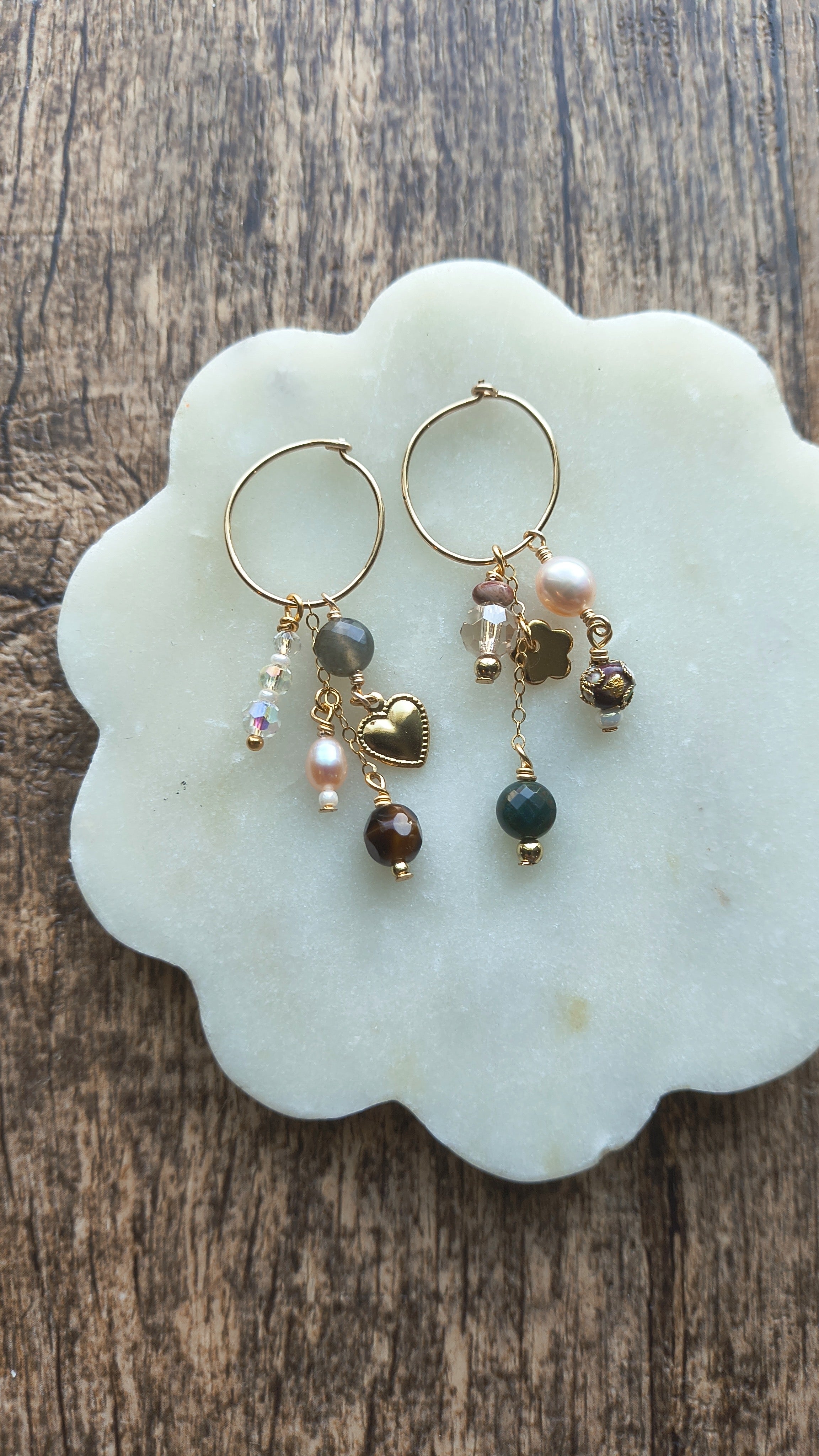 Charm Dangle Hoop Earrings