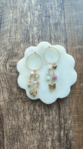 Charm Dangle Hoop Earrings